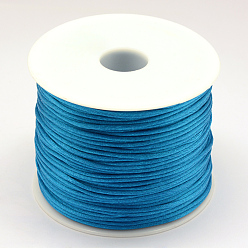 Bleu Dodger Fil de nylon, corde de satin de rattail, Dodger bleu, 1.0mm, environ 76.55 yards (70m)/rouleau