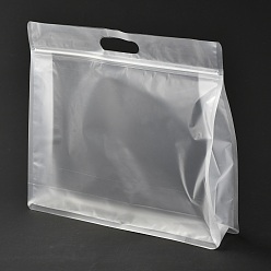 Clear Transparent Plastic Zip Lock Bag, Plastic Stand up Pouch, Resealable Bags, with Handle, Clear, 30x35x0.08cm