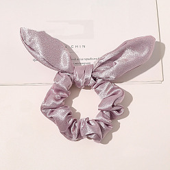 Thistle Rabbit Ear Polyester Elastic Hair Accessories, for Girls or Women, Changeant Fabric Scrunchie/Scrunchy Hair Ties, Thistle, 80mm