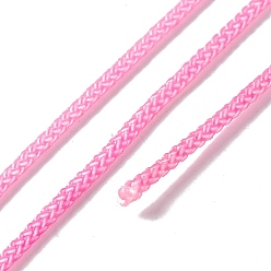 Бледно-Розовый Плетеные нити нейлона, окрашенные, завязывая шнур, для китайского вязания, ремесла и изготовление ювелирных изделий, розовый жемчуг, 1 мм, около 21.87 ярдов (20 м) / рулон