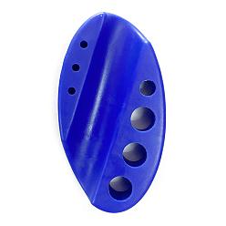 Bleu Moyen  Porte-gobelet d'encre de tatouage en silicone, pour l'outil de tatouage de maquillage permanent, ovale, bleu moyen, 6x11x2 cm, Trou: 13mm, 8mm, 4mm
