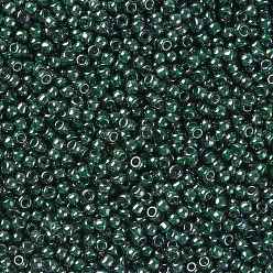 (373) Inside Color Black Diamond/Dk Green Круглые бусины toho, японский бисер, (373) внутренний цвет черный ромб / зеленый dk, 11/0, 2.2 мм, отверстие : 0.8 мм, Около 5555 шт / 50 г