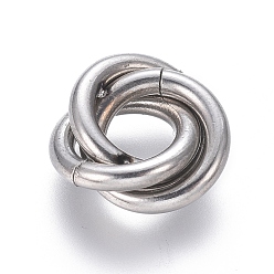 Color de Acero Inoxidable 304 de acero inoxidable que une los anillos, anillo de enclavamiento, para el collar, color acero inoxidable, 13.5x12x4.5 mm, anillo: 10x2 mm, diámetro interno: 6 mm