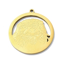 Oro 201 colgantes de acero inoxidable, Corte con laser, encanto lutra, dorado, 27x25x1 mm, agujero: 1.5 mm