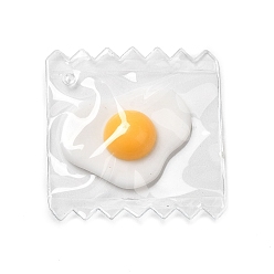 Egg Jolis pendentifs en plastique, avec cabochon en résine à l'intérieur, charmes de bonbons, oeuf, 29~29.5x29~29.5x5~6mm, Trou: 1mm