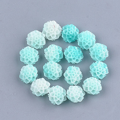 Turquoise Pâle Perles de corail synthétiques, teint, fleur de lotus, turquoise pale, 10x11x6.5mm, Trou: 1.2mm
