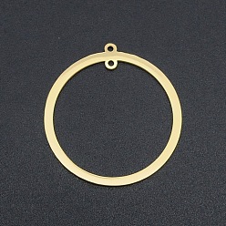 Real 18K Gold Plated 201 Stainless Steel Links, For Earring Making, Ring, Laser Cut, Real 18K Gold Plated, 31.5x30x1mm, Hole: 1.2mm