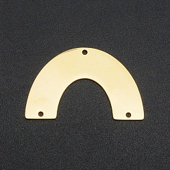 Золотой 201 звенья арочной люстры из нержавеющей стали, 3 звенья отверстий, лазерная резка, U-образный, золотые, 21x34x1 мм, отверстие : 1.6 мм