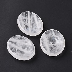 Quartz Crystal Oval Natural Quartz Crystal Thumb Worry Stone for Anxiety Therapy, 45.5x35.5x8.5mm
