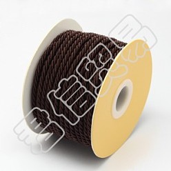 Coconut Brown PANDAHALL ELITE Nylon Threads, Milan Cords/Twisted Cords, Coconut Brown, 3.0mm, about 27.34 yards(25m)/roll