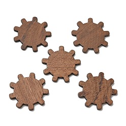 Camel Walnut Wood Cabochons, Gear, Camel, 23.5x2mm