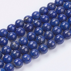 Lapis Lazuli Natural Lapis Lazuli(Filled Color Glue) Beads Strands, Dyed, Grade AA, Round, 8mm, Hole: 0.8mm, about 49pcs/strand, 15.3 inch