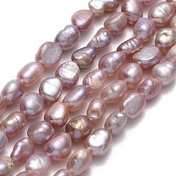 Cardo Hilos de perlas de agua dulce cultivadas naturales, dos lados pulidos, cardo, 5.5~6x4.5~5x4 mm, agujero: 0.6 mm, sobre 55~58 unidades / cadena, 13.78'' (35 cm)