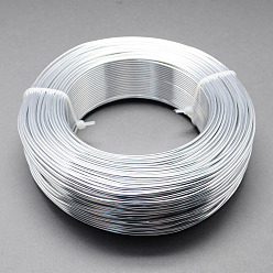 Argent Fil d'aluminium rond texturé, fil d'artisanat en métal pliable, pour l'artisanat d'emballage de bijoux et le fil floral, argenterie, Jauge 12, 2mm, 5 m/rouleau (16.4 pieds/rouleau)
