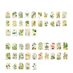 Other Plants Paper Bookmarks, Vintage Style Bookmarks for Booklover, Rectangle, Plants Pattern, 50 styles, 1pc/style, 50pcs/set