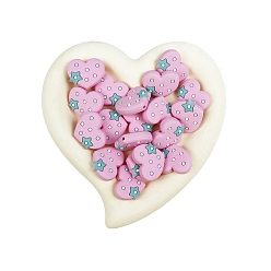 Rose Nacré Perles de silicone écologiques de qualité alimentaire en forme de cœur, perles à mâcher pour les jouets de dentition, Diy soins infirmiers colliers faisant, perle rose, 28x24mm