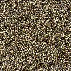 (999FM) Bronze Lined Black Diamond Rainbow Matte Круглые бусины toho, японский бисер, (999 fm) матовый черный бриллиант радуга с бронзовой подкладкой, 8/0, 3 мм, отверстие : 1 мм, Около 1110 шт / 50 г