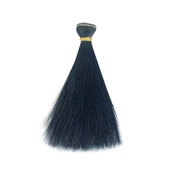 Темно-серый Пластиковая длинная прямая прическа кукла парик волос, для поделок девушки bjd makings аксессуары, темно-серый, 5.91 дюйм (15 см)