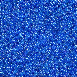 Небесно-голубой 12/0 круглый стеклянный бисер класса А, прозрачные цвета радуги, голубой, 12/0, 2x1.5 мм, отверстие : 0.9 мм, около 30000 шт / упаковка