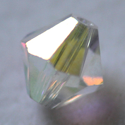 Beige Imitations de perles de cristal autrichien, grade de aaa, facette, Toupie, beige, 6x6mm, Trou: 0.7~0.9mm