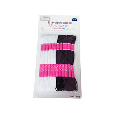 Black 12 Skeins 2 Colors 6-Ply Polyester Embroidery Floss, Cross Stitch Threads, Black, 0.4mm, about 8.75 Yards(8m)/Skein