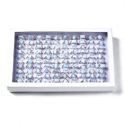 Opalite Anneaux d'opalité, avec les accessoires en alliage, taille mixte, 16~19 mm, 100 pcs / boîte