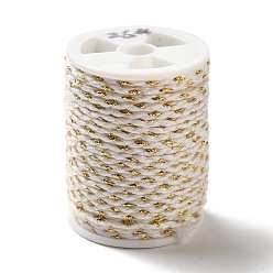 Blanc Cordon en polycoton à plusieurs épaisseurs, corde de coton macramé faite à la main, pour les tentures murales en ficelle cintre pour plantes, tricot de ficelle de bricolage, blanc, 4mm, environ 1.5 yards (4.3m)/rouleau