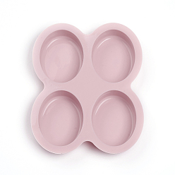 Pink Moldes de silicona de grado alimenticio, moldes de fondant, para decoración de pasteles diy, chocolate, caramelo, fabricación de joyas de resina uv y resina epoxi, oval, rosa, 182x148x23.5 mm, ovalada: 76x57.5 mm