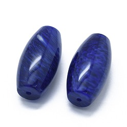 Autres Pierres En Verre Pastèque Pastèque bleue synthétique verre de pierre deux perles demi-percées, ovale, 49.5~50x25mm, Trou: 2mm