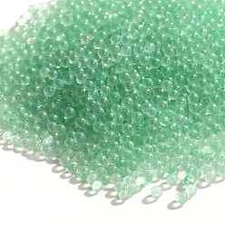 Aguamarina mediana Mini perlas de vidrio para decoración de uñas diy luminosas, diminutas cuentas de uñas caviar, brillan en la oscuridad, rondo, aguamarina mediana, 2 mm