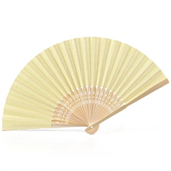 Limón Chiffon Bambú con abanico plegable de papel en blanco., ventilador de bambú de bricolaje, para la decoración del baile de la boda del partido, gasa de limón, 210 mm