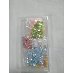 Color mezclado Olycraft 9 bolsas 9 colores cuentas de paillette de plástico, bolas de lentejuelas, formas mixtas, color mezclado, 4x4x0.1 mm, agujero: 1 mm, 1 bolsa / color