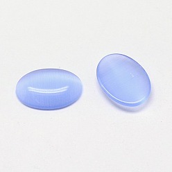 Bleu Bleuet Cabochons oeil de chat, ovale, bleuet, 14x10x2.5mm