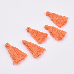 Orange Handmade Polycotton(Polyester Cotton) Tassel Decorations, Pendant Decorations, Orange, 29~35mm