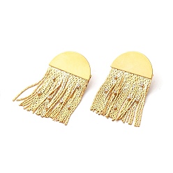 Real 18K Gold Plated Rack Plating Brass Cubic Zirconia Jellyfish Ear Studs, Long-Lasting Plated Tassel Earring for Women, Cadmium Free & Lead Free, Real 18K Gold Plated, 45x25x2mm, Pin: 1mm
