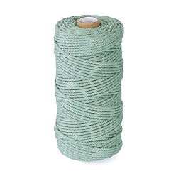 Dark Sea Green 100M Round Cotton Braided Cord, for DIY Handmade Tassel Embroidery Craft, Dark Sea Green, 3mm, about 109.36 Yards(100m)/Roll