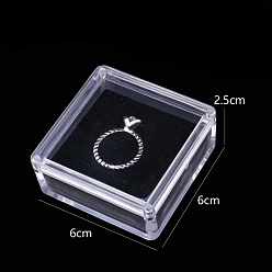 Claro Caja de regalo de joyería de acrílico transparente con cierres magnéticos, plaza, Claro, 6x6x2.5 cm
