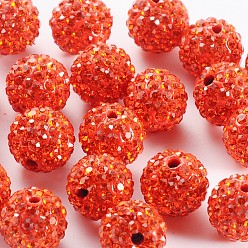 Hyacinth Grade A Rhinestone Pave Disco Ball Beads, for Unisex Jewelry Making, Round, Hyacinth, 16mm, Hole: 1.5mm