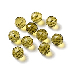 Amarilla Oscura Imitación de vidrio cuentas de cristal austriaco, facetados, rondo, vara de oro oscuro, 10 mm, agujero: 1 mm