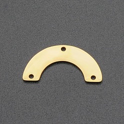 Oro 201 de acero inoxidable componentes araña enlaces, forma de arco simétrico, Corte con laser, dorado, 12x25x1 mm, agujero: 1.6 mm