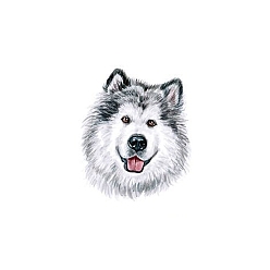 Perro Pegatinas de papel de tatuajes temporales extraíbles a prueba de agua con tema anmial, Patrón de perro, 6x6 cm