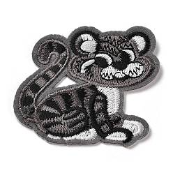 Noir Appliques de tigre, fer à repasser informatisé / coudre des patchs, accessoires de costumes, noir, 58.5x63.5x1.5mm