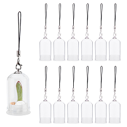 Claro Cubierta de vidrio cloche cloche, decoración colgante campana, con tapabocas, Aleaciones y cordón de nylon, Claro, 117 mm