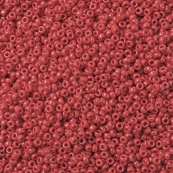 (RR408) Opaque Red Cuentas de rocailles redondas miyuki, granos de la semilla japonés, (rr 408) rojo opaco, 11/0, 2x1.3 mm, agujero: 0.8 mm, sobre 1100 unidades / botella, 10 g / botella