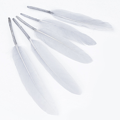 Light Grey Goose Feather Costume Accessories, Dyed, Light Grey, 100~175x13~25mm