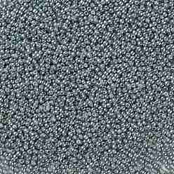 (565) Galvanized Grey Blue Cuentas de semillas redondas toho, granos de la semilla japonés, (565) azul grisáceo galvanizado, 11/0, 2.2 mm, agujero: 0.8 mm, Sobre 5555 unidades / 50 g