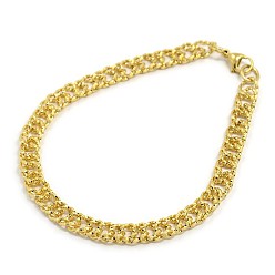 Oro Moda 304 pulseras del acero inoxidable de la cadena de enlace cubano, con cierre de langosta, dorado, 8-5/8 pulgada (220 mm), 6.5 mm