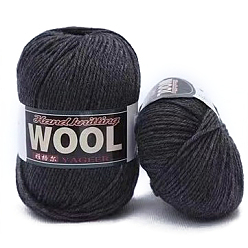 Gray Polyester & Wool Yarn for Sweater Hat, 4-Strands Wool Threads for Knitting Crochet Supplies, Gray, about 100g/roll