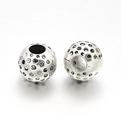 Antique Silver CCB Plastic Beads, Large Hole Round Beads, Antique Silver, 14x12mm, Hole: 6mm