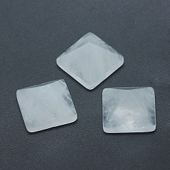 Cristal de cuarzo Cabujones de cristal de cuarzo natural, cabujones de cristal de roca, pirámide, 20x20x12~13 mm, longitud diagonal: 26 mm